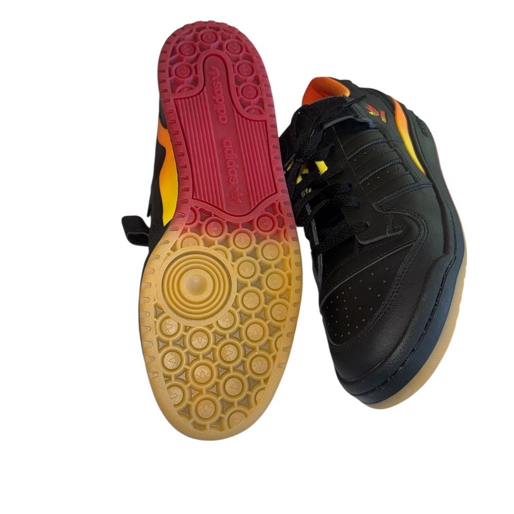 NWT adidas Originals  Forum Low Sneaker, Core Black/Core Black/Seismic Orange - Picture 10 of 10
